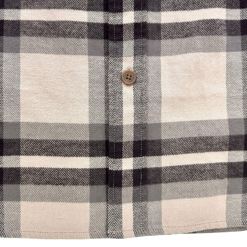 JW Anderson x Uniqlo Gray Brown Plaid Button Up Flannel Shirt sz M - Picture 4 of 8